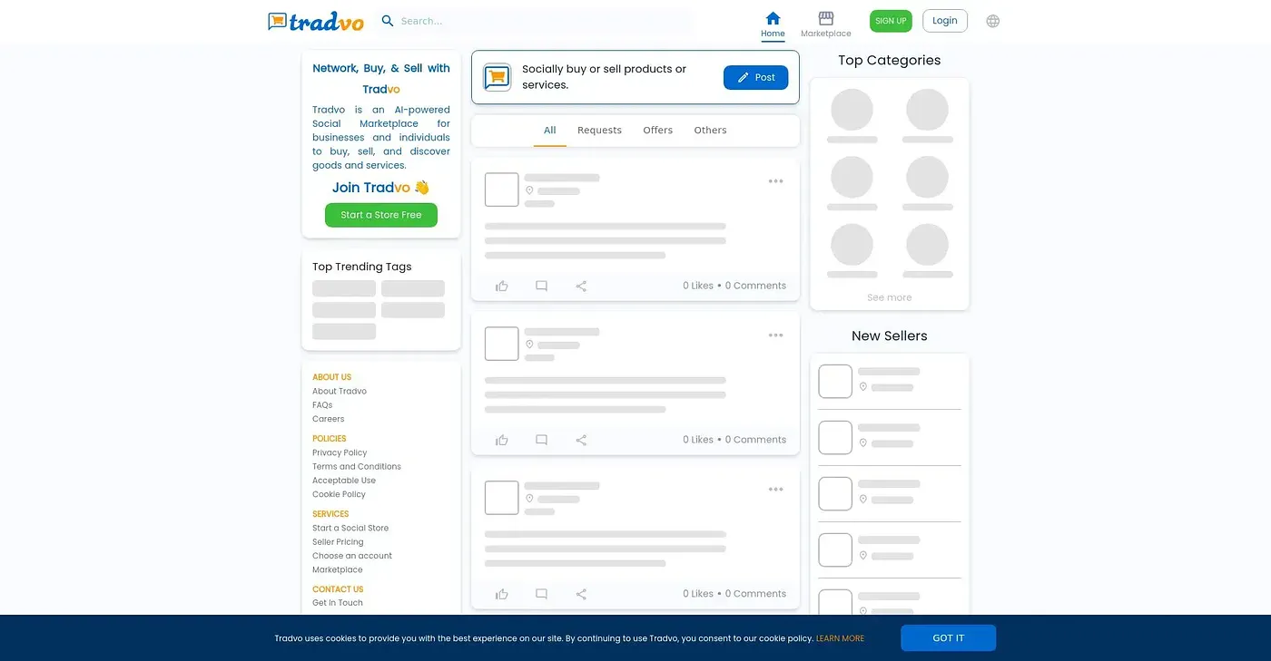 Screenshot of Tradvo