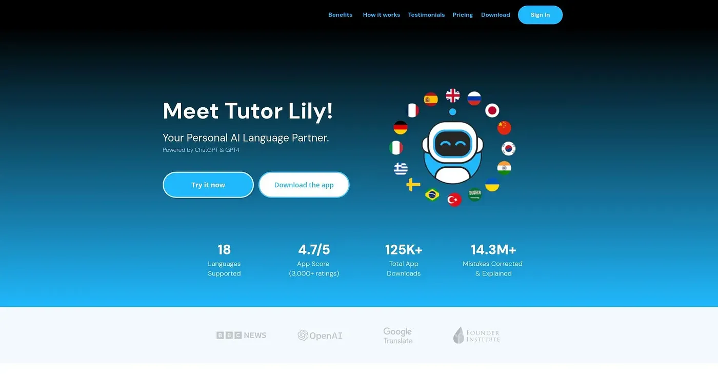 Screenshot of Tutor Lily