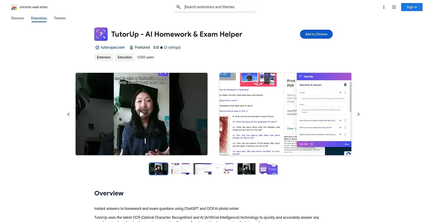 Screenshot of TutorUp AI