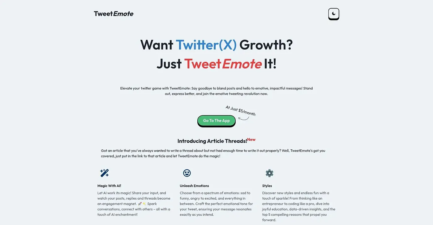 Screenshot of Tweetemote