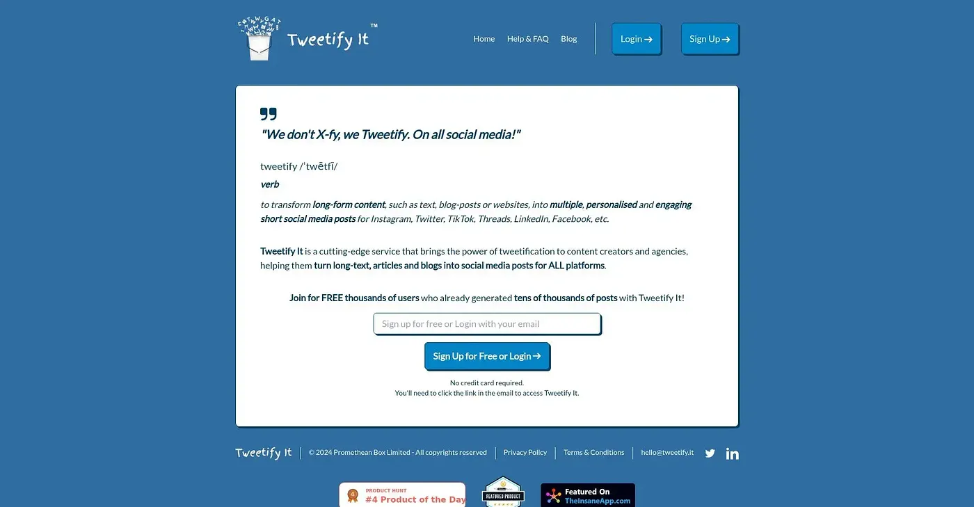 Screenshot of Tweetify