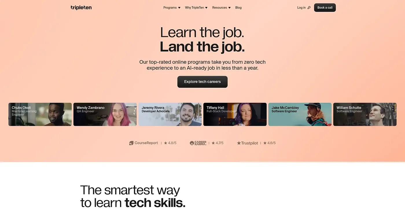 Screenshot of TripleTen