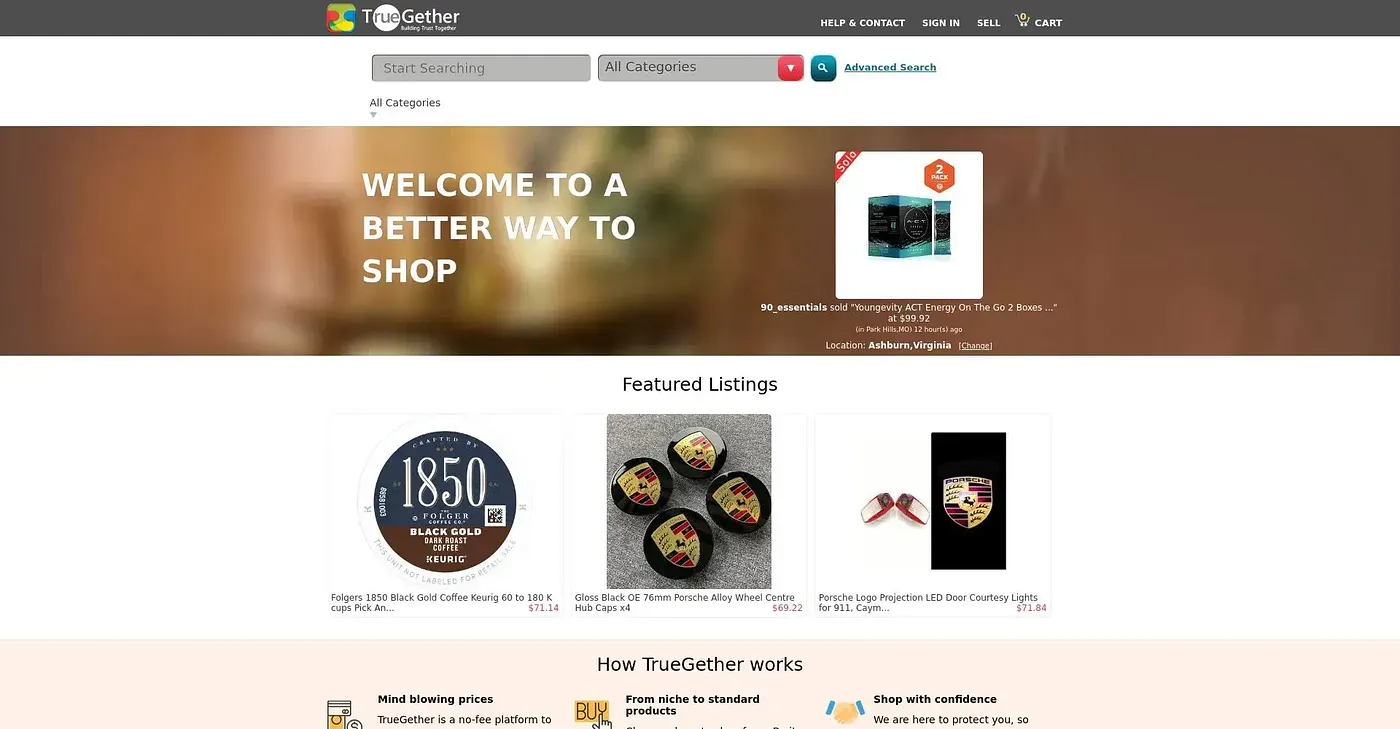 Screenshot of TrueGether