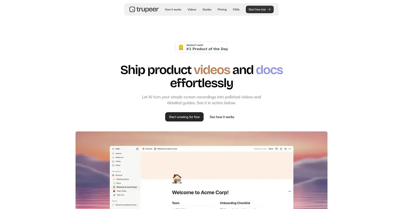 Screenshot of Trupeer AI