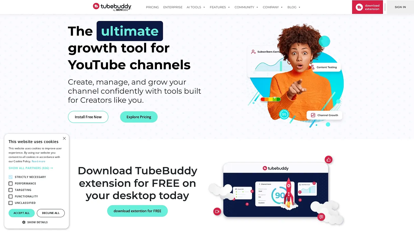 Screenshot of TubeBuddy