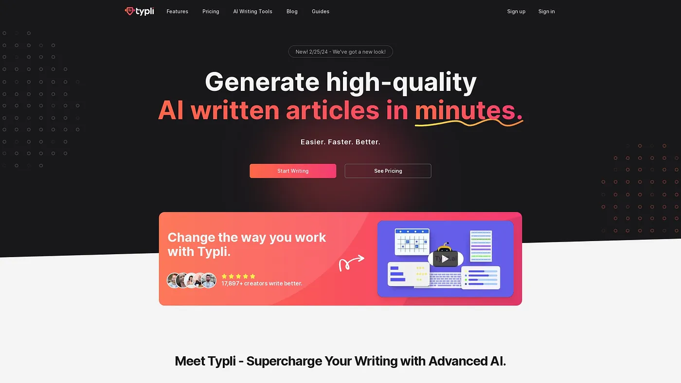 Screenshot of Typli AI