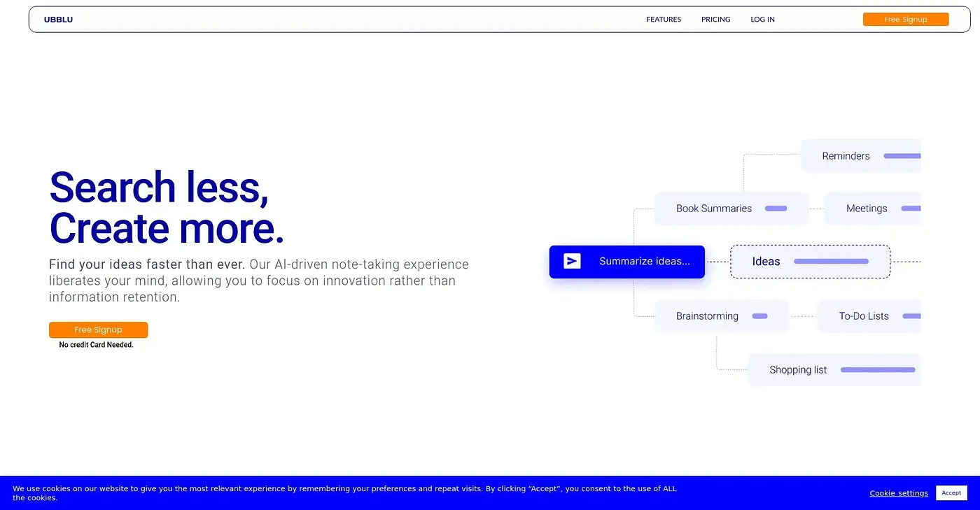 Screenshot of UBBLU