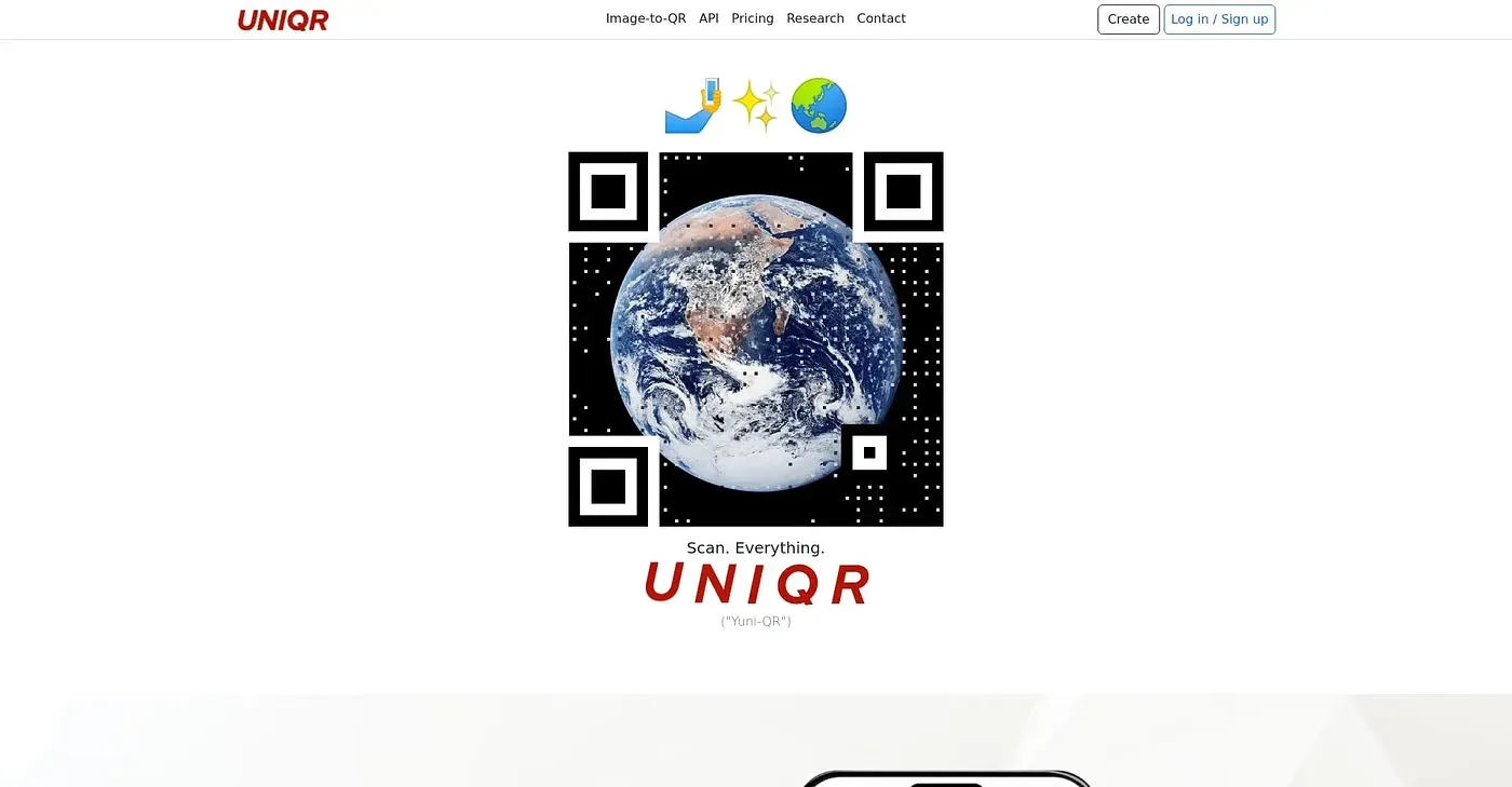 Screenshot of UNIQR