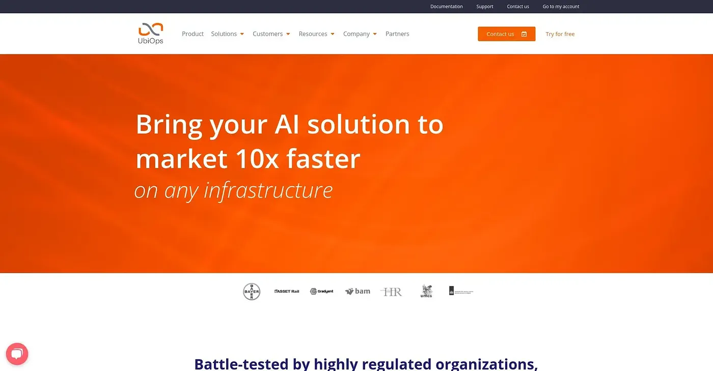 Screenshot of UbiOps
