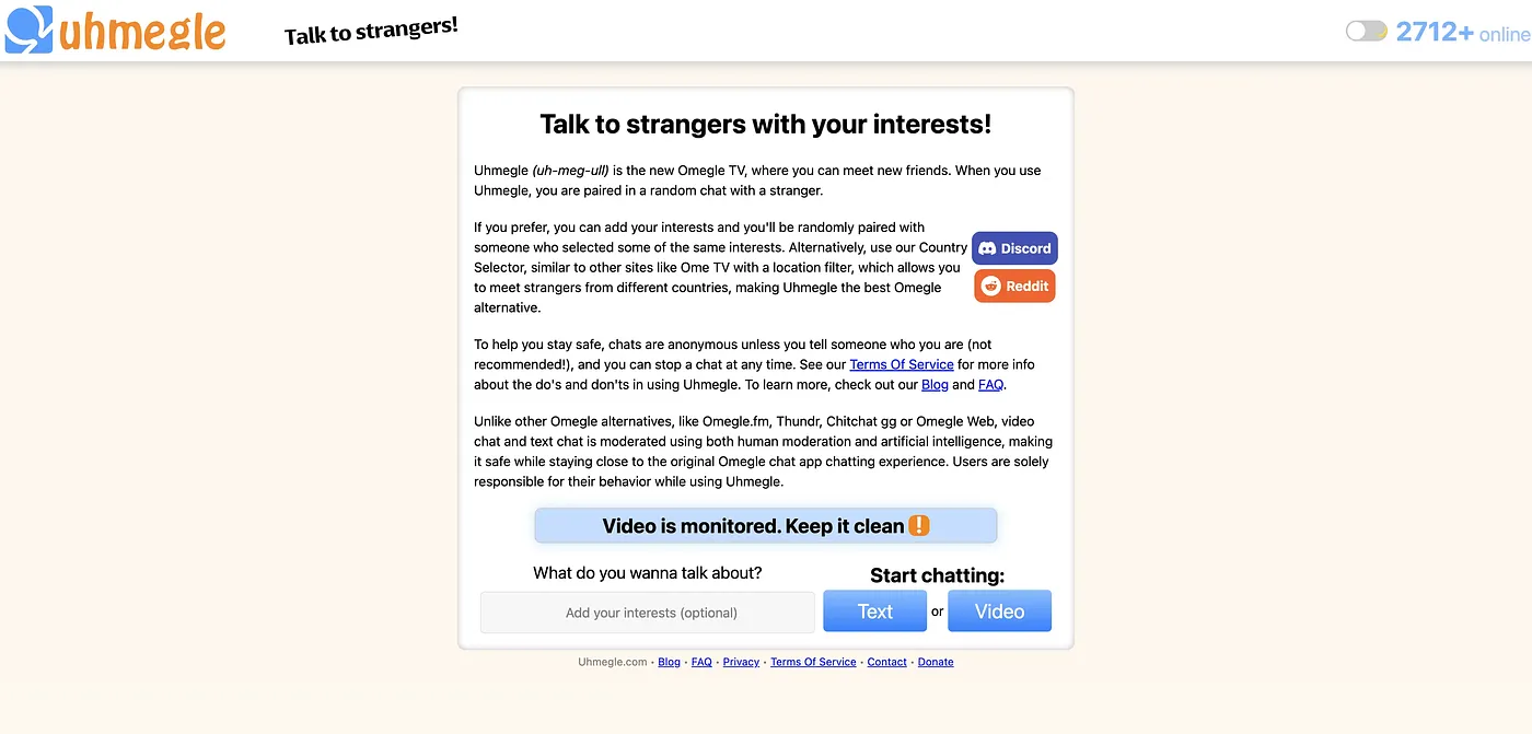 Screenshot of Uhmegle