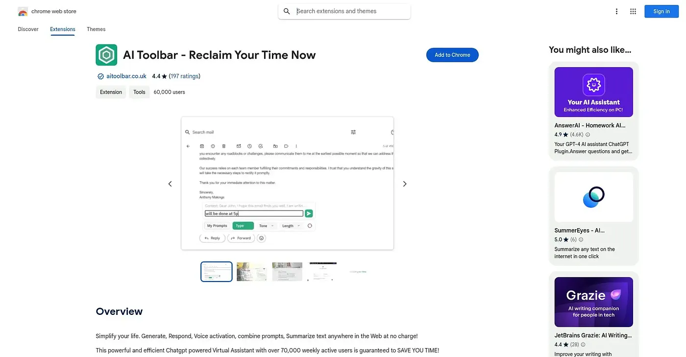 Screenshot of Ultimate Toolbar GPT – Fo Extension