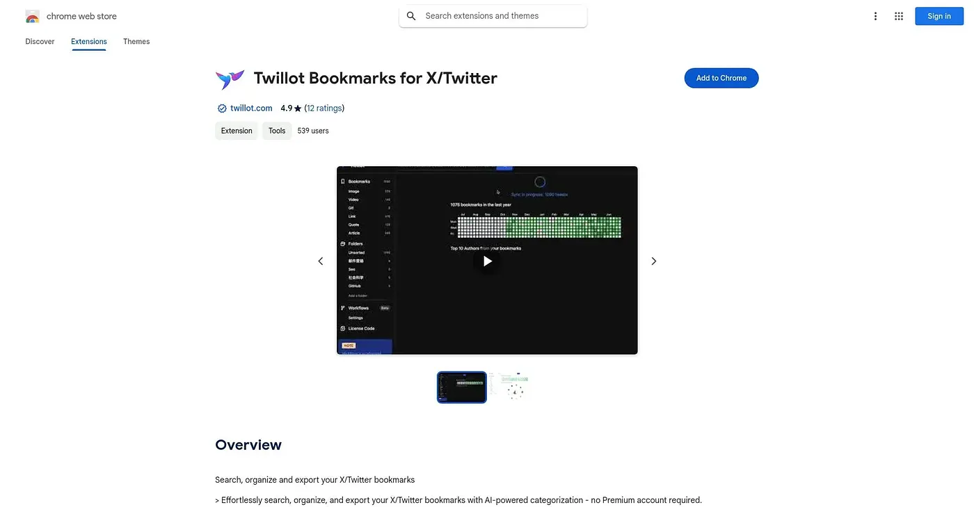 Screenshot of Twillot Twitter Copilot Chrome Extension