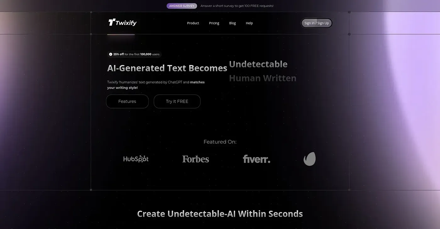 Screenshot of Twixify