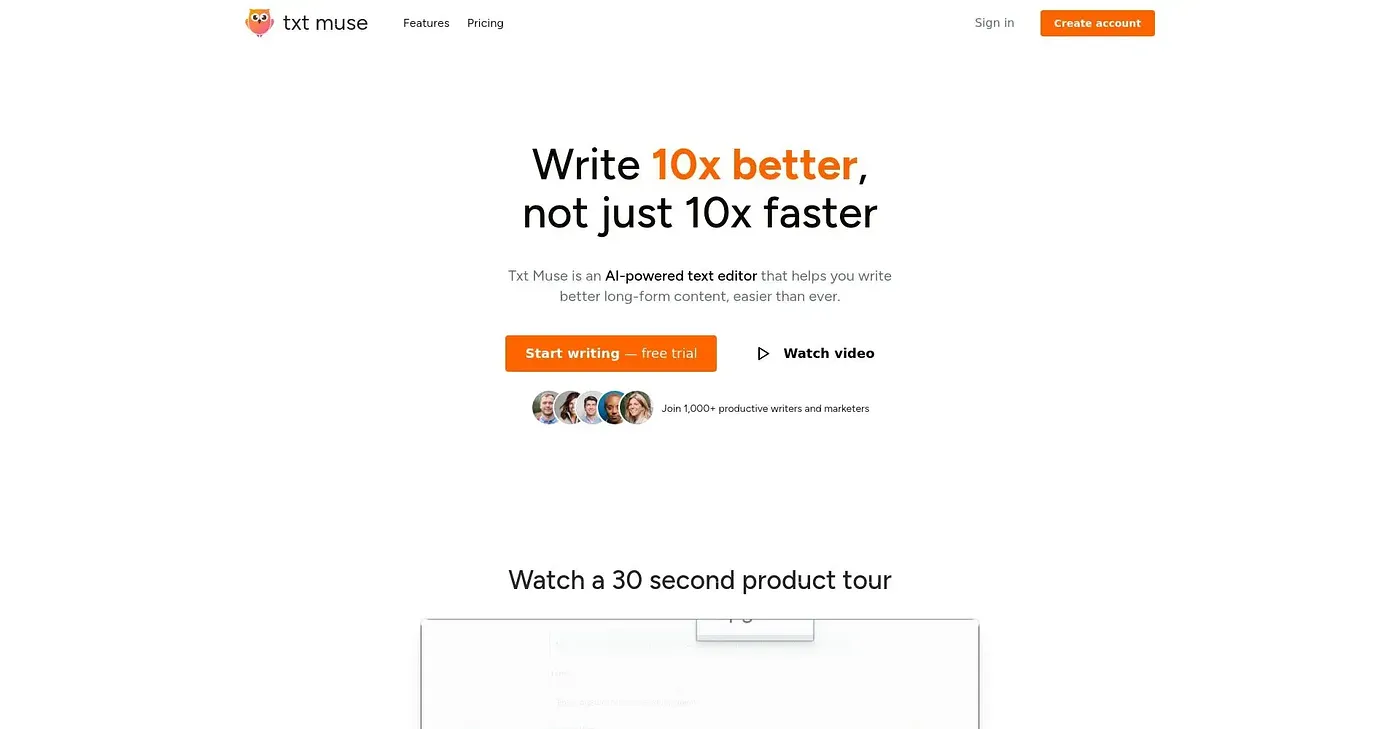 Screenshot of Txt Muse