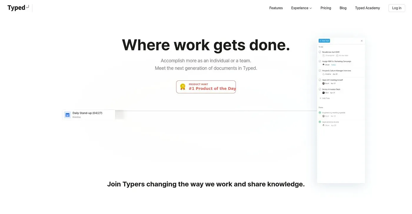 Screenshot of Typed